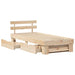 Cadru de pat cu headboard natural 80 x 200 cm Lemn de pin masiv - WALTI WALTI