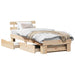 Cadru de pat cu headboard natural 80 x 200 cm Lemn de pin masiv - WALTI WALTI