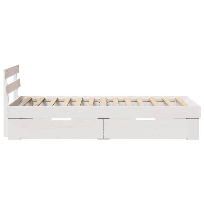 Cadru de pat cu headboard Alb 80 x 200 cm Lemn de pin masiv - WALTI WALTI