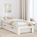 Cadru de pat cu headboard Alb 75 x 190 cm Lemn de pin masiv - WALTI WALTI