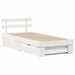 Cadru de pat cu headboard Alb 75 x 190 cm Lemn de pin masiv - WALTI WALTI