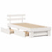 Cadru de pat cu headboard Alb 75 x 190 cm Lemn de pin masiv - WALTI WALTI