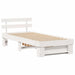 Cadru de pat cu headboard Alb 75 x 190 cm Lemn de pin masiv - WALTI WALTI
