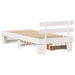 Cadru de pat cu headboard Alb 75 x 190 cm Lemn de pin masiv - WALTI WALTI