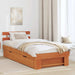 Cadru de pat Maroniu cerat 75 x 190 cm Lemn de pin masiv - WALTI WALTI
