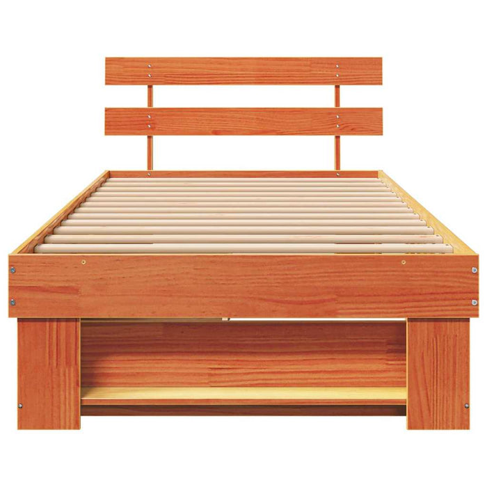 Cadru de pat Maroniu cerat 75 x 190 cm Lemn de pin masiv - WALTI WALTI