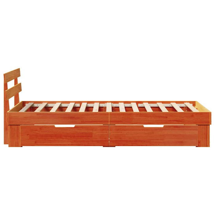 Cadru de pat Maroniu cerat 75 x 190 cm Lemn de pin masiv - WALTI WALTI