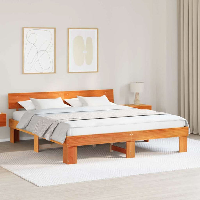 Cadru de pat Maroniu cerat 180 x 200 cm Lemn de pin masiv - WALTI WALTI