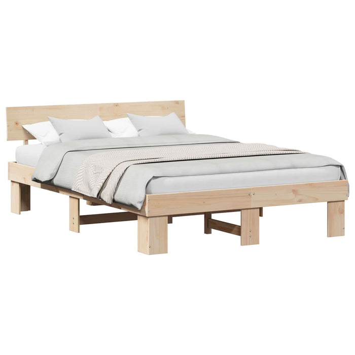 Cadru de pat natural 160 x 200 cm Lemn de pin masiv - WALTI WALTI