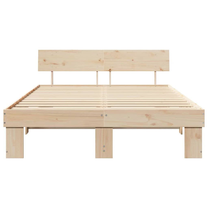 Cadru de pat natural 160 x 200 cm Lemn de pin masiv - WALTI WALTI