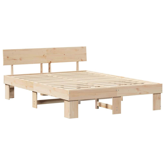 Cadru de pat natural 140 x 200 cm Lemn de pin masiv - WALTI WALTI