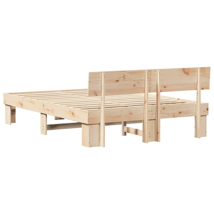 Cadru de pat natural 140 x 200 cm Lemn de pin masiv - WALTI WALTI