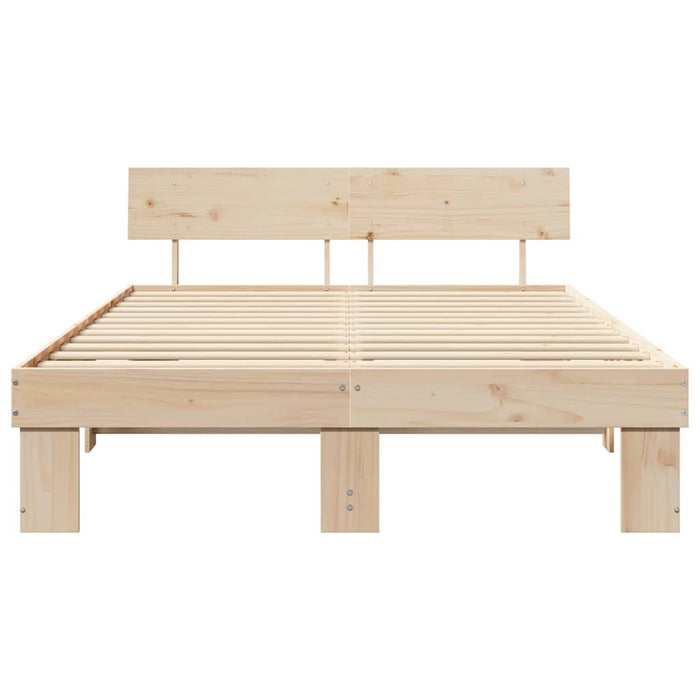 Cadru de pat natural 140 x 200 cm Lemn de pin masiv - WALTI WALTI