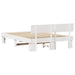 Cadru de pat cu headboard Alb 140 x 200 cm Lemn de pin masiv - WALTI WALTI