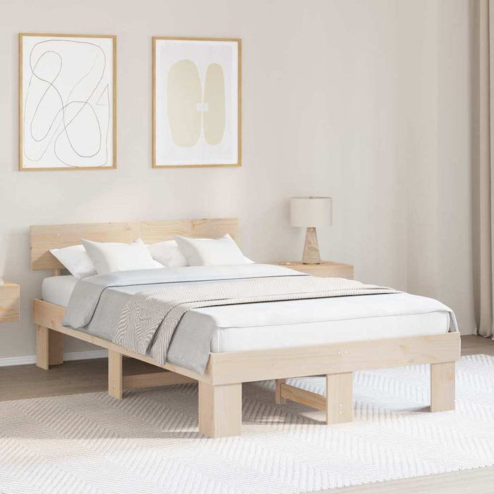 Cadru de pat natural 120 x 200 cm Lemn de pin masiv - WALTI WALTI