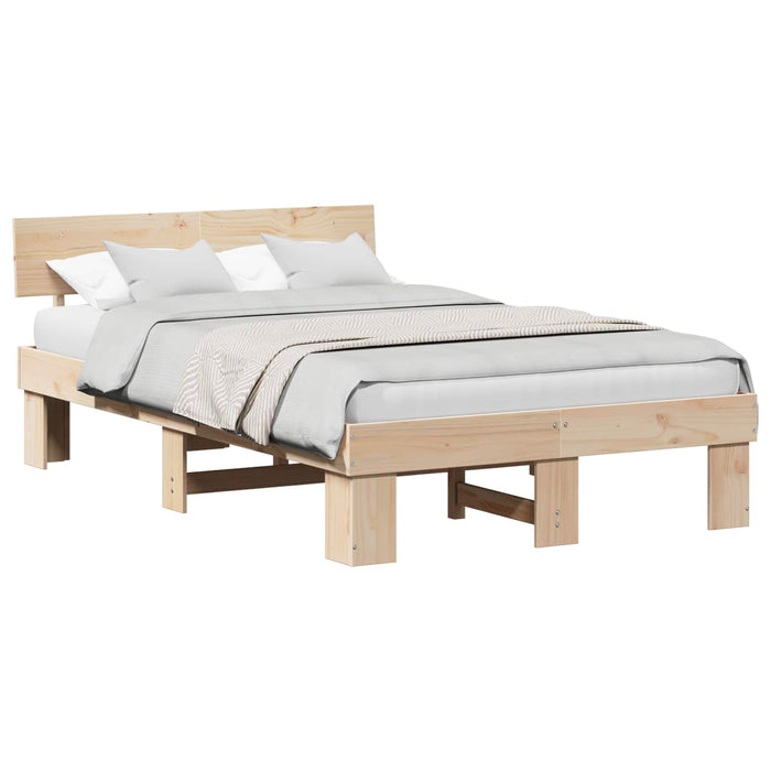 Cadru de pat natural 120 x 200 cm Lemn de pin masiv - WALTI WALTI
