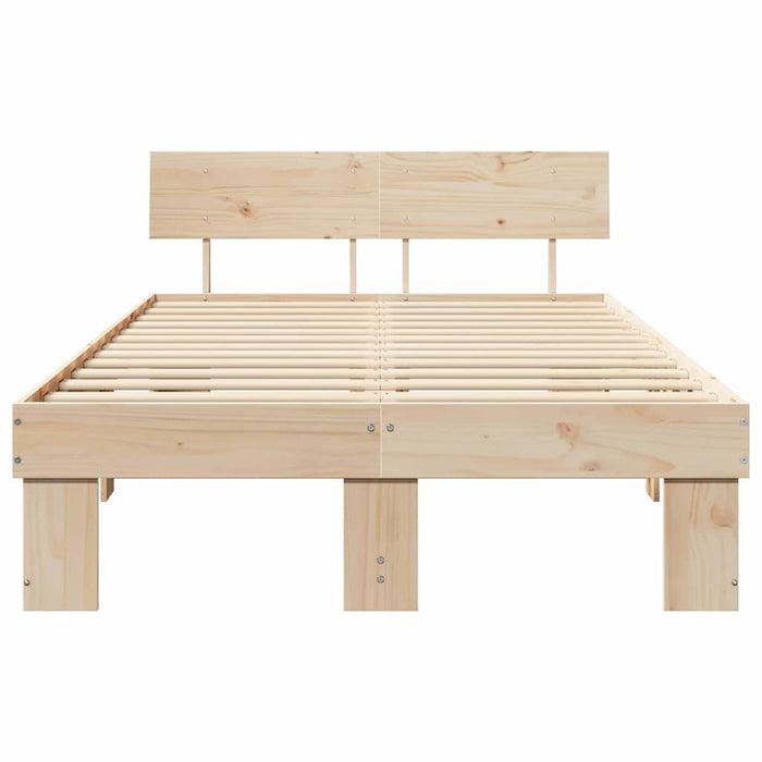 Cadru de pat natural 120 x 200 cm Lemn de pin masiv - WALTI WALTI