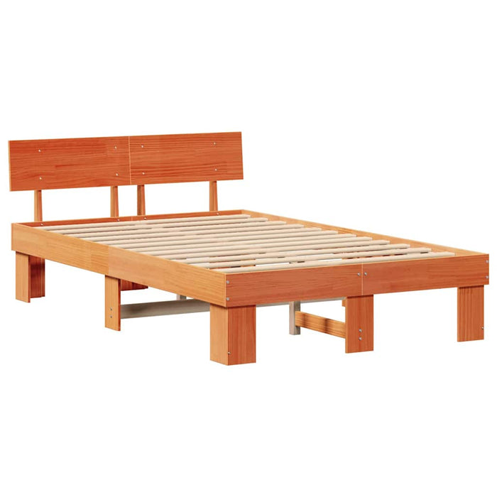 Cadru de pat Maroniu cerat 140 x 190 cm Lemn de pin masiv - WALTI WALTI