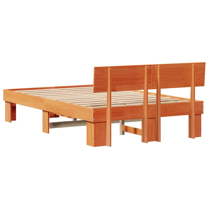 Cadru de pat Maroniu cerat 140 x 190 cm Lemn de pin masiv - WALTI WALTI