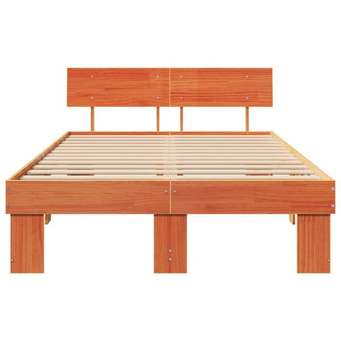 Cadru de pat Maroniu cerat 135 x 190 cm Lemn de pin masiv - WALTI WALTI