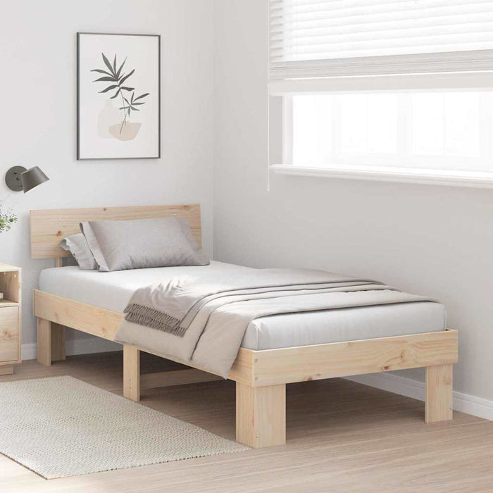 Cadru de pat natural 100 x 200 cm Lemn de pin masiv - WALTI WALTI