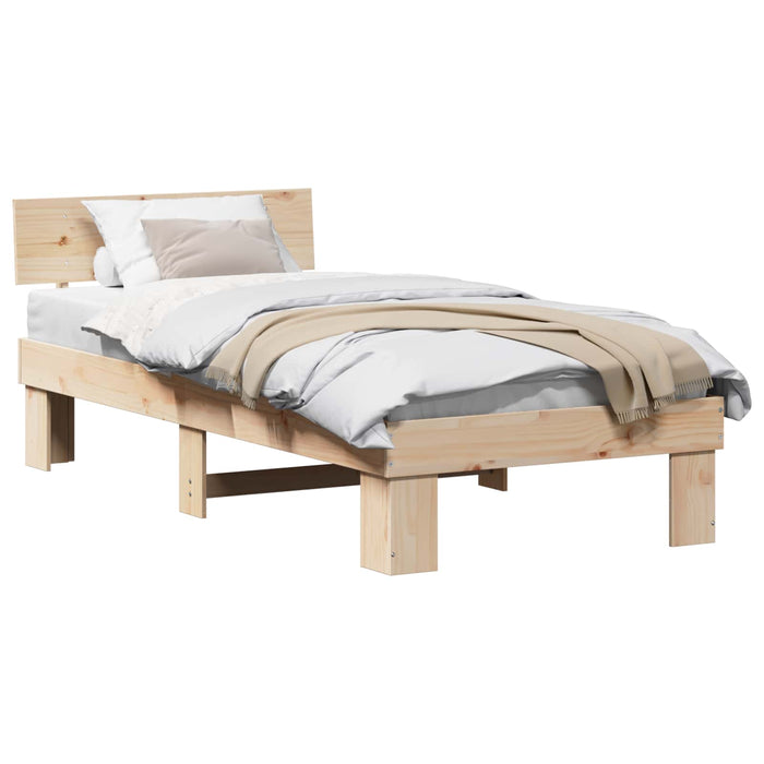 Cadru de pat natural 100 x 200 cm Lemn de pin masiv - WALTI WALTI
