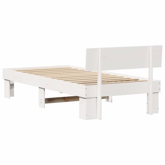 Cadru de pat cu headboard Alb 80 x 200 cm Lemn de pin masiv - WALTI WALTI