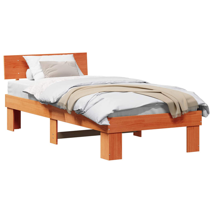 Cadru de pat Maroniu cerat 75 x 190 cm Lemn de pin masiv - WALTI WALTI