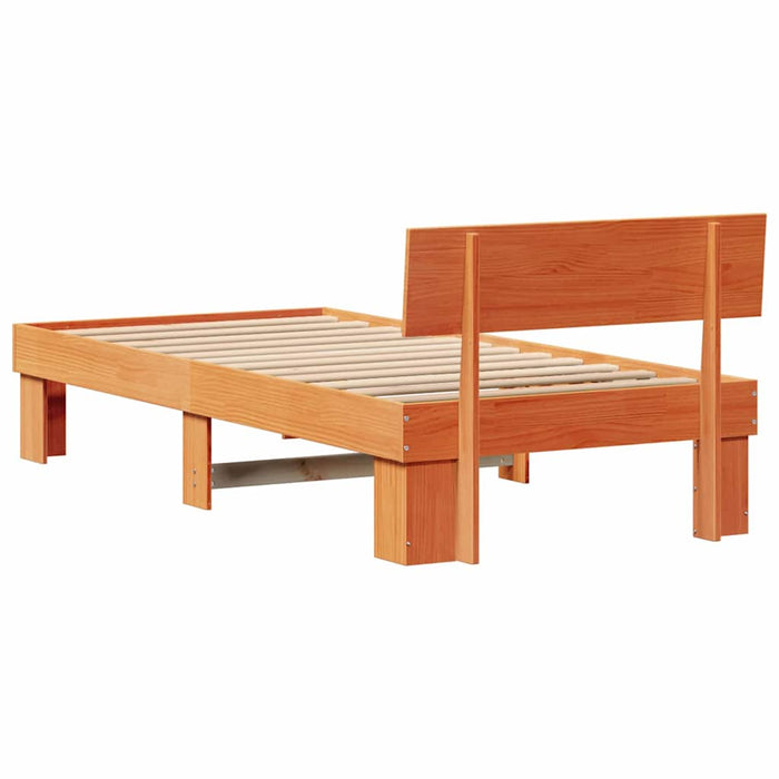 Cadru de pat Maroniu cerat 75 x 190 cm Lemn de pin masiv - WALTI WALTI