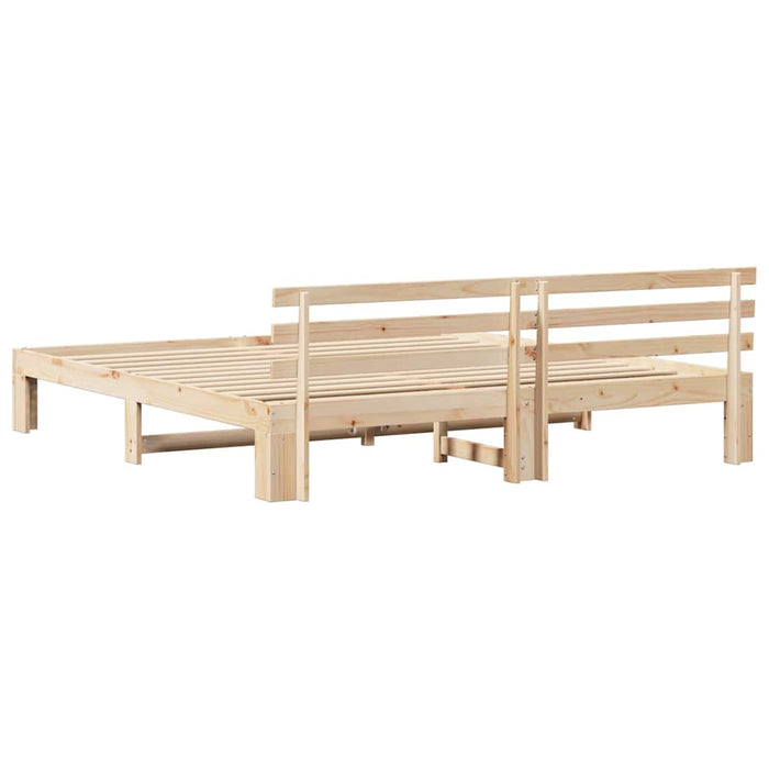 Cadru de pat natural 200 x 200 cm Lemn de pin masiv - WALTI WALTI