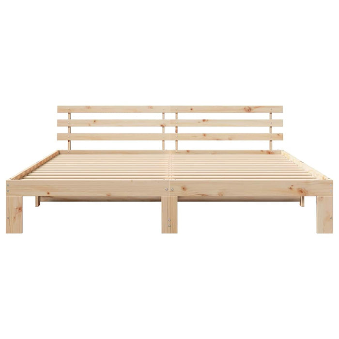 Cadru de pat natural 200 x 200 cm Lemn de pin masiv - WALTI WALTI