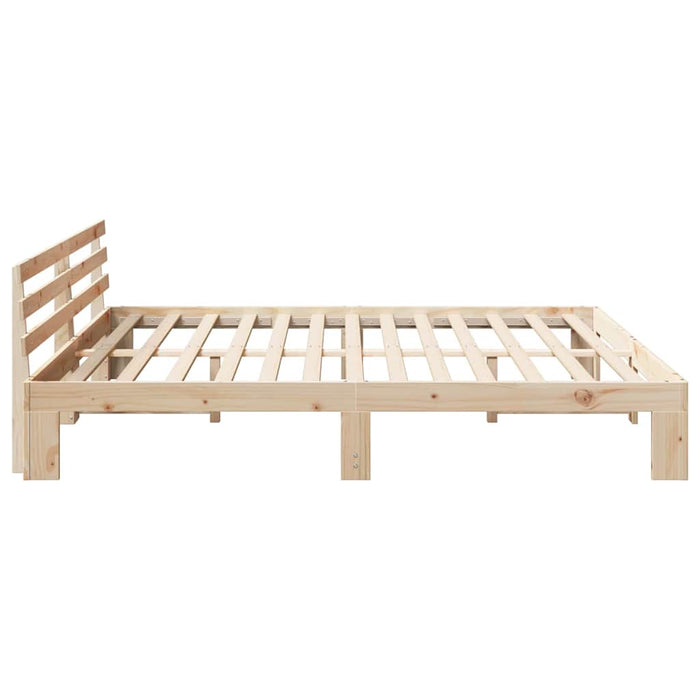 Cadru de pat natural 200 x 200 cm Lemn de pin masiv - WALTI WALTI