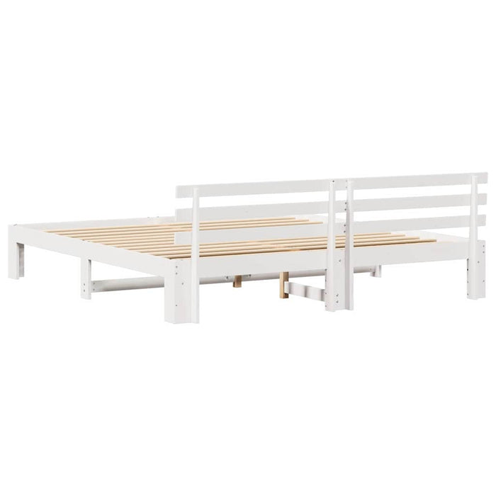 Cadru de pat cu headboard Alb 180 x 200 cm Lemn de pin masiv - WALTI WALTI