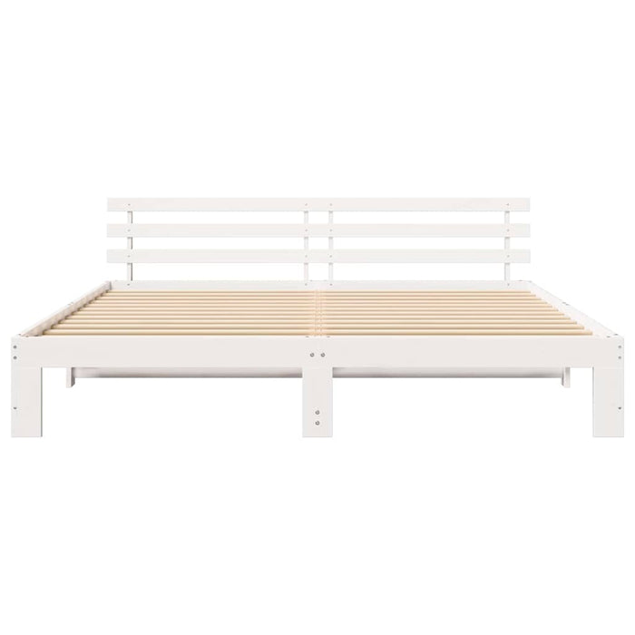 Cadru de pat cu headboard Alb 180 x 200 cm Lemn de pin masiv - WALTI WALTI