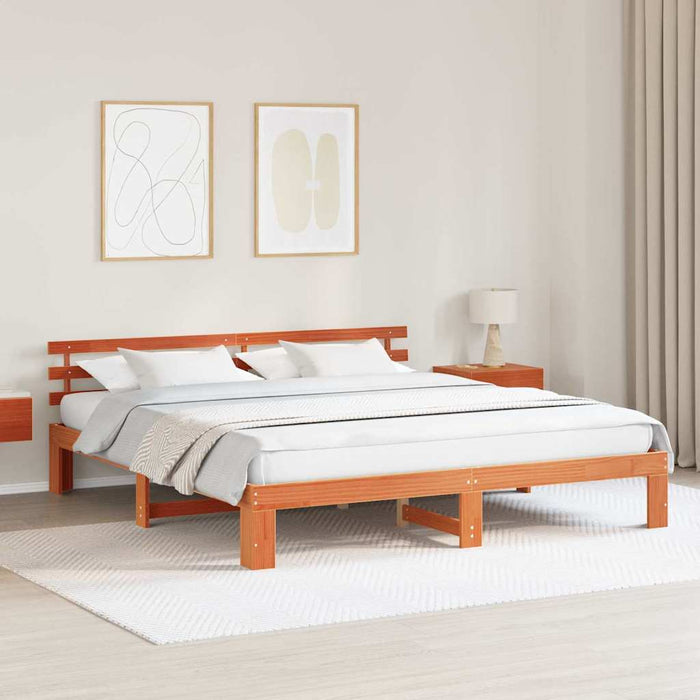 Cadru de pat Maroniu cerat 180 x 200 cm Lemn de pin masiv - WALTI WALTI
