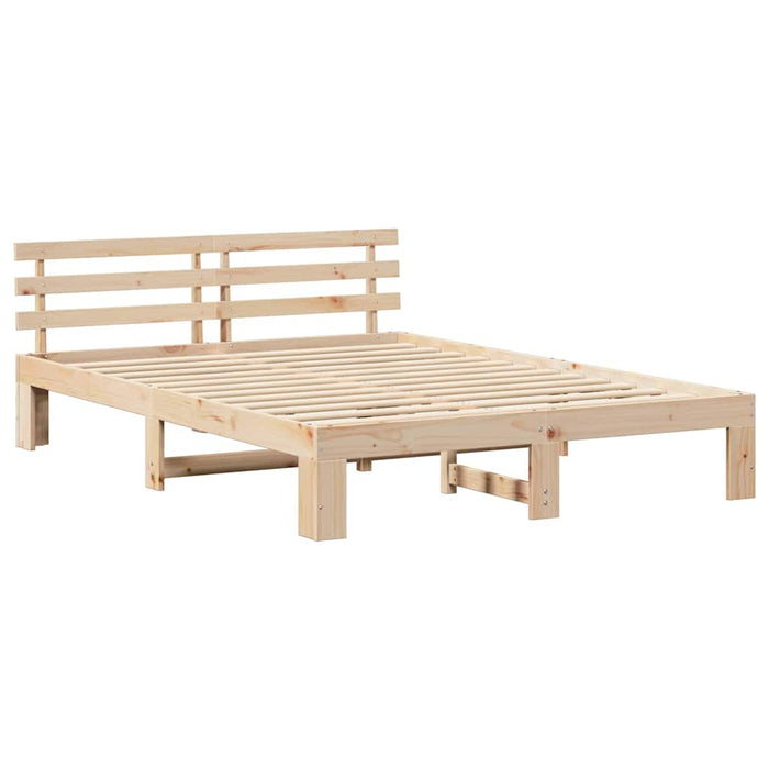 Cadru de pat natural 150 x 200 cm Lemn de pin masiv - WALTI WALTI