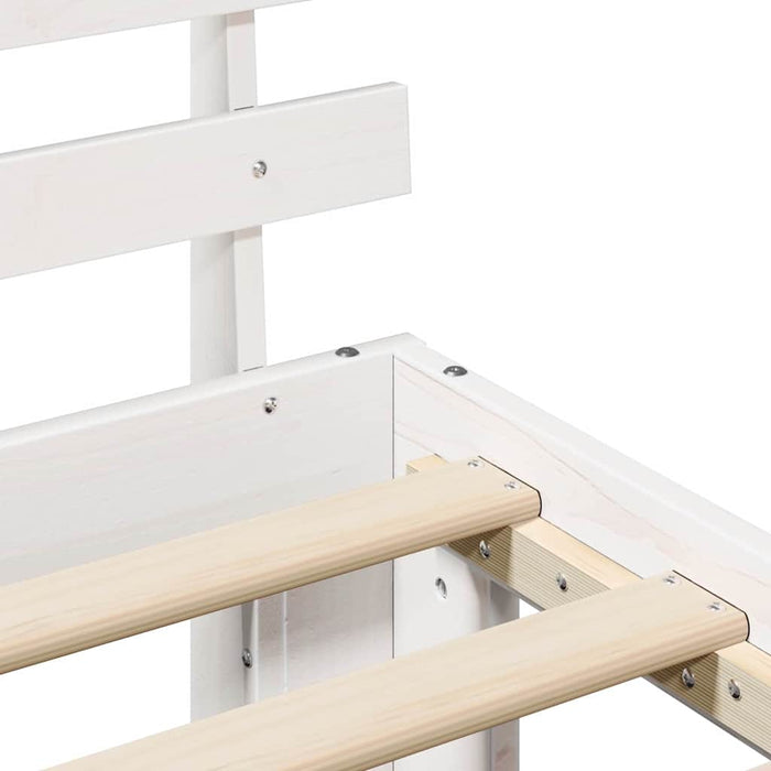 Cadru de pat cu headboard Alb 150 x 200 cm Lemn de pin masiv - WALTI WALTI
