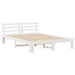 Cadru de pat cu headboard Alb 150 x 200 cm Lemn de pin masiv - WALTI WALTI