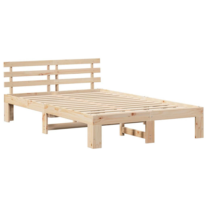 Cadru de pat natural 140 x 190 cm Lemn de pin masiv - WALTI WALTI