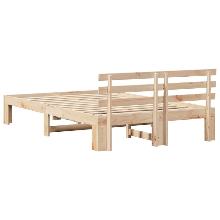 Cadru de pat natural 140 x 190 cm Lemn de pin masiv - WALTI WALTI