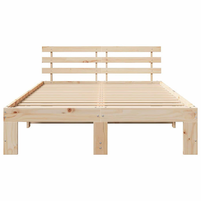 Cadru de pat natural 140 x 190 cm Lemn de pin masiv - WALTI WALTI