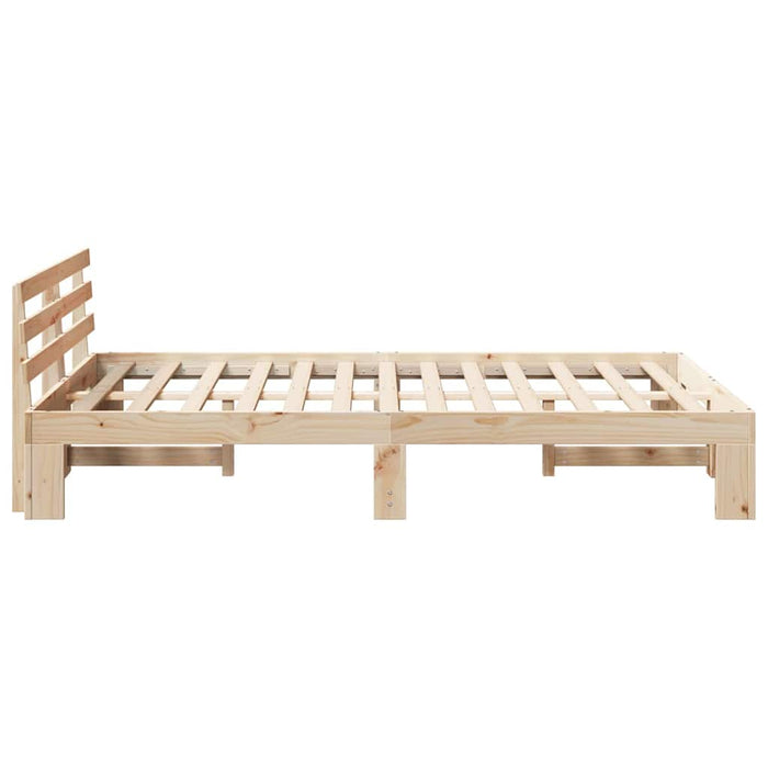 Cadru de pat natural 140 x 190 cm Lemn de pin masiv - WALTI WALTI