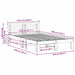 Cadru de pat natural 140 x 190 cm Lemn de pin masiv - WALTI WALTI
