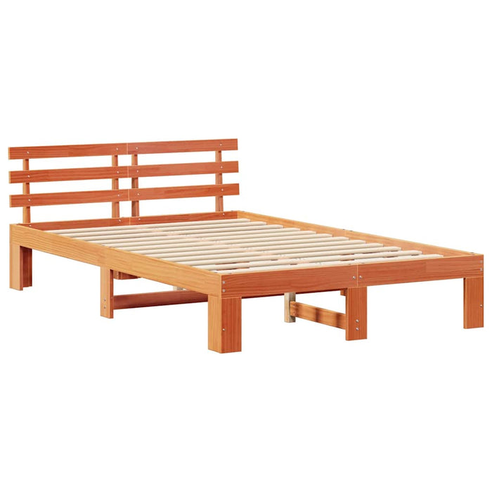 Cadru de pat Maroniu cerat 140 x 190 cm Lemn de pin masiv - WALTI WALTI