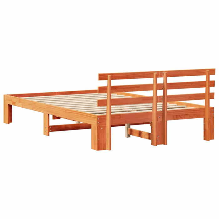 Cadru de pat Maroniu cerat 140 x 190 cm Lemn de pin masiv - WALTI WALTI