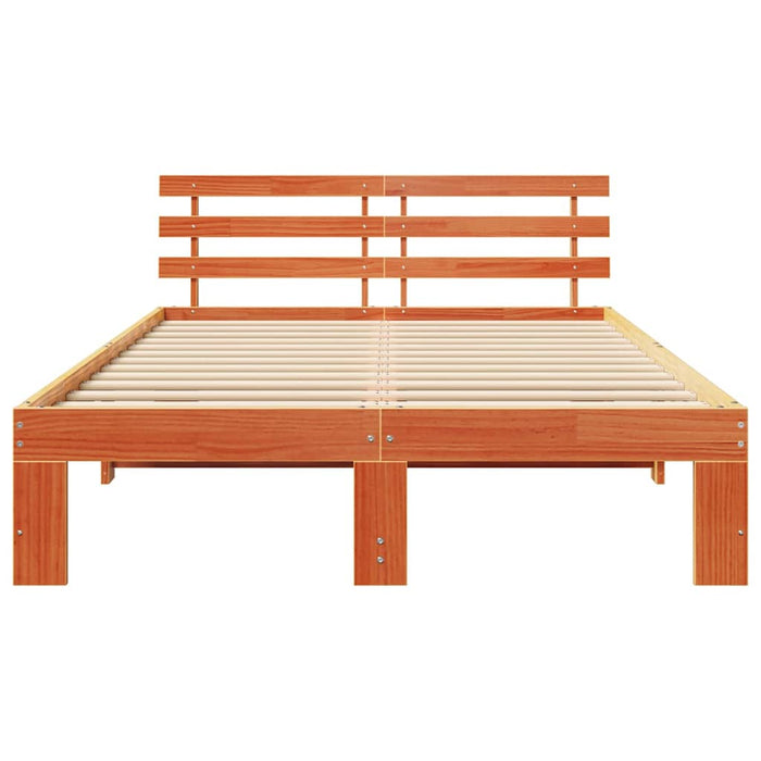Cadru de pat Maroniu cerat 140 x 190 cm Lemn de pin masiv - WALTI WALTI