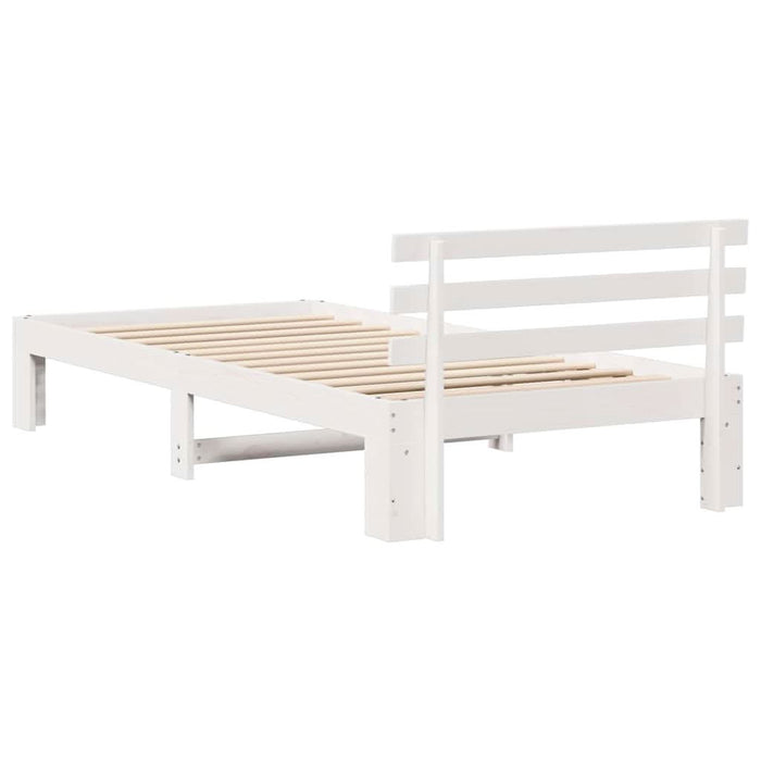 Cadru de pat cu headboard Alb 80 x 200 cm Lemn de pin masiv - WALTI WALTI