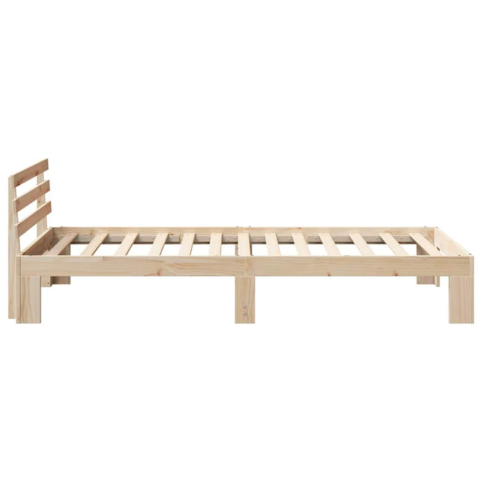 Cadru de pat cu headboard natural 90 x 190 cm Lemn de pin masiv - WALTI WALTI