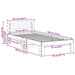 Cadru de pat cu headboard Alb 75 x 190 cm Lemn de pin masiv - WALTI WALTI