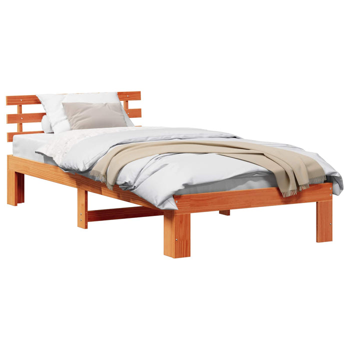 Cadru de pat Maroniu cerat 75 x 190 cm Lemn de pin masiv - WALTI WALTI